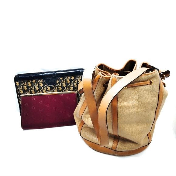 Christian Dior Hand Bag Clutch Shoulder Bag Canvas PVC Canvas - Picture 2 of 3